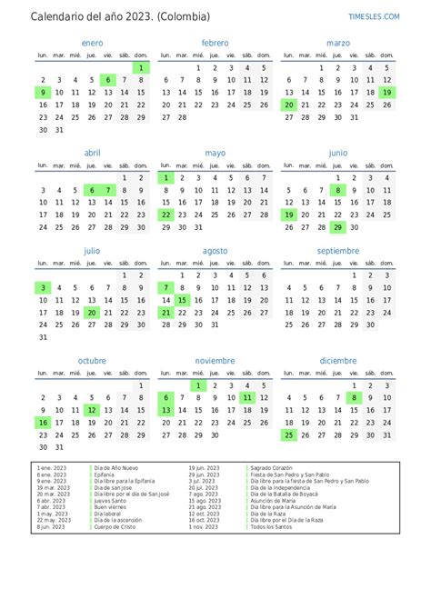 Calendario Con Festivos 2023 Colombia 2023 Calender Ariaatr Photos 6992