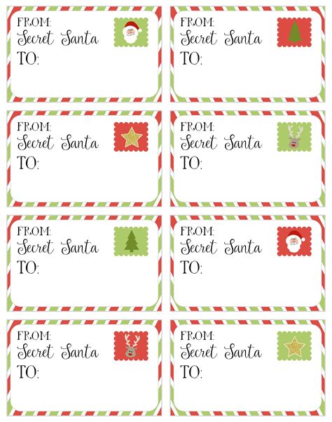 4 Best Images Of Printable Secret Santa Cards Printable Secret Santa