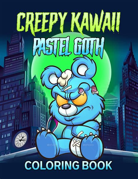 Creepy Kawaii Pastel Goth Coloring Book 25 Cute Horror Spooky Gothic Coloring Pages For Adults