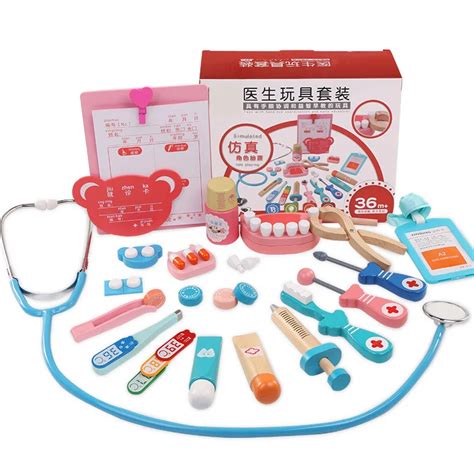 Children Medical Simulated Stethoscope Toys Set Girl Doctor Role Play
