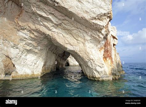 Rocky Coast Of Kap Skinari Location Of The Blue Caves Zakynthos