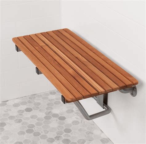 34 Wide Teak Ada Wall Mount Shower Bench Seat Teakworks4u