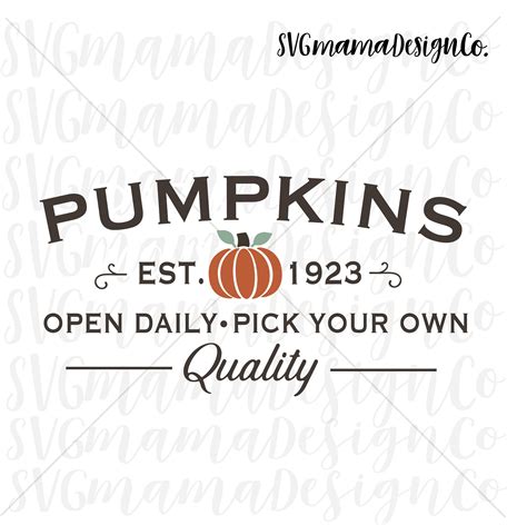 Pumpkins Sign Svg Vector Image Cut File For Cricut And Etsy