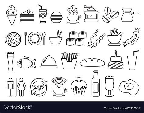 Food And Drink Icons Set Royalty Free Vector Image