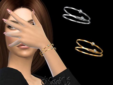 The Sims Resource Natalisdouble Wire Bracelet With Diamond