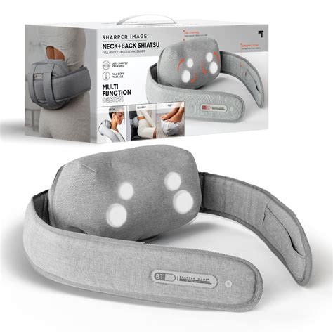 sharper image shiatsu full body multifunction cordless massager for neck and back relaxation