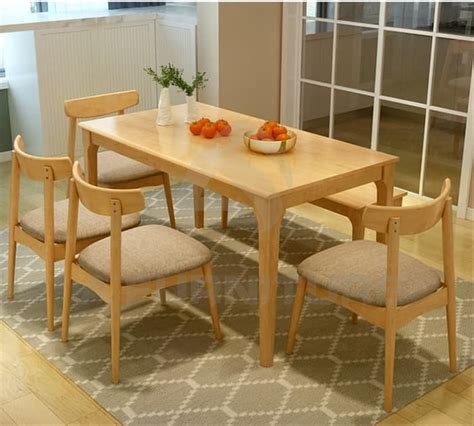 jual  furniture meja makan minimalis kayu mahoni solid natural