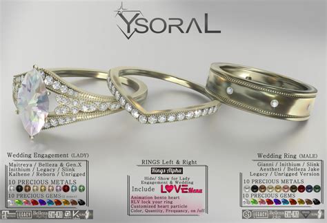 Second Life Marketplace Ysoral Luxe Set Wedding Ring Bridgette