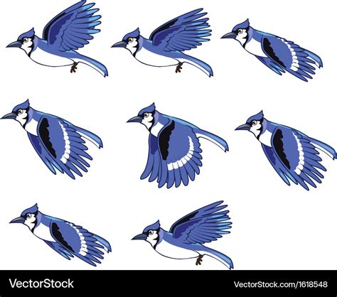 Blue Jay Animation Sprite Royalty Free Vector Image