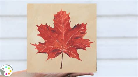 How To Paint A Fall Leaf With Acrylics Maple Leaf Wall Art Tutorial