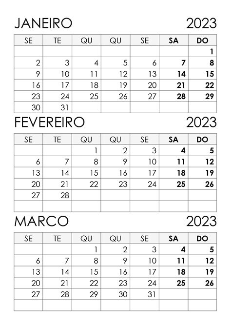 Cool Calendario 2023 Janeiro Photos Calendar With Holidays Printable 2023