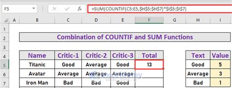 How To Assign Value To Text And Sum In Excel 2 Easy Methods