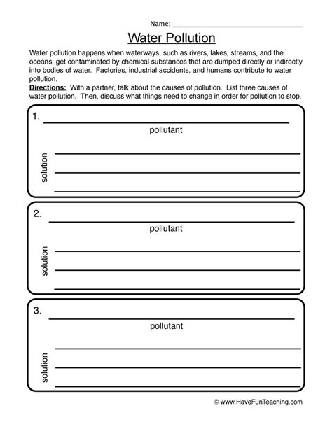 Water Pollution Printable Worksheets Printable Word Searches