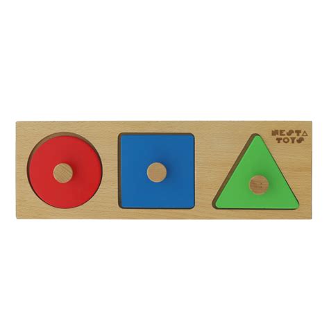Montessori Wooden Shapes Knob Puzzles First Puzzle Set For Baby Toddler