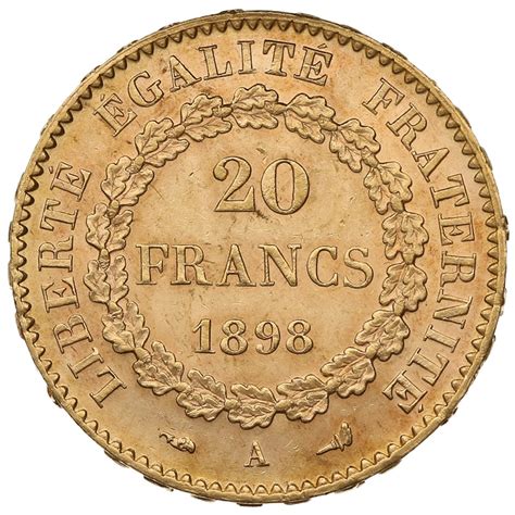 Buy 1898 Gold Twenty French Franc Coin From Bullionbypost From 44200