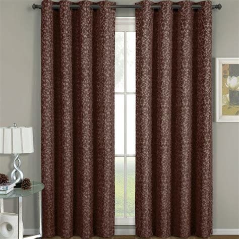 Fiorela Heavyweight Jacquard Drapes Floral Curtain Panels With Grommets