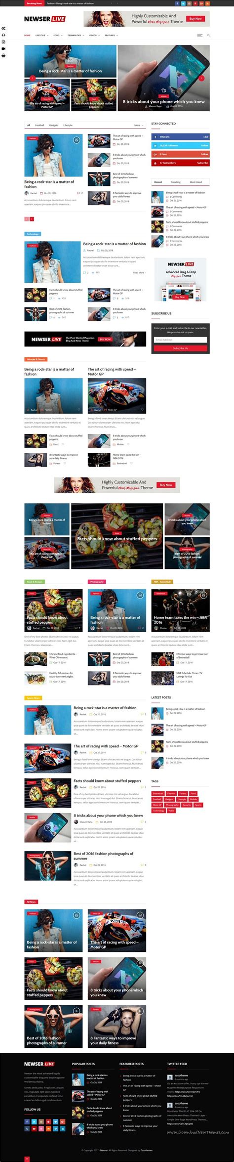 Newser Newspaper Magazine WordPress Theme Magazine Website Design