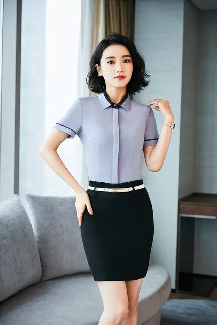 Formal Office Uniform Designs Women Business Suits With 2 Piece Tops