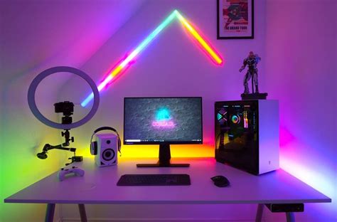 Rgb Colorful Desk Light Setup 💡💡💡 In 2021 Desk Light Led Strip