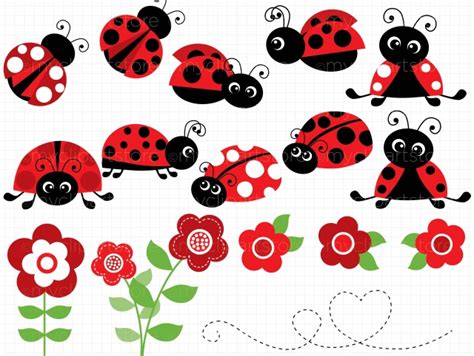 Clipart Ladybug Garden Red Meylah