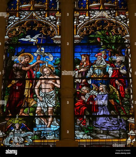 Jesus Baptism Stained Glass High Resolution Stock Photography And