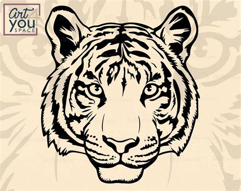 Tiger Head Svg Cricut Wild Animal Face Zoo Clipart Mascot Etsy In