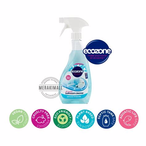 Ecozone 3 In 1 All Round Bathroom Cleaner Spray Removes Limescale