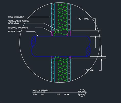 Fire Stop Wall Penetration Detail Cad Files Dwg Files Plans And Details