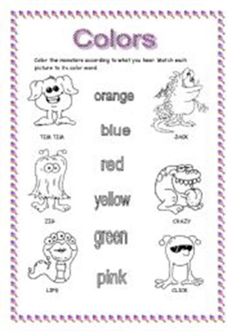 He works five days a week. Color the monsters - ESL worksheet by rafateacher