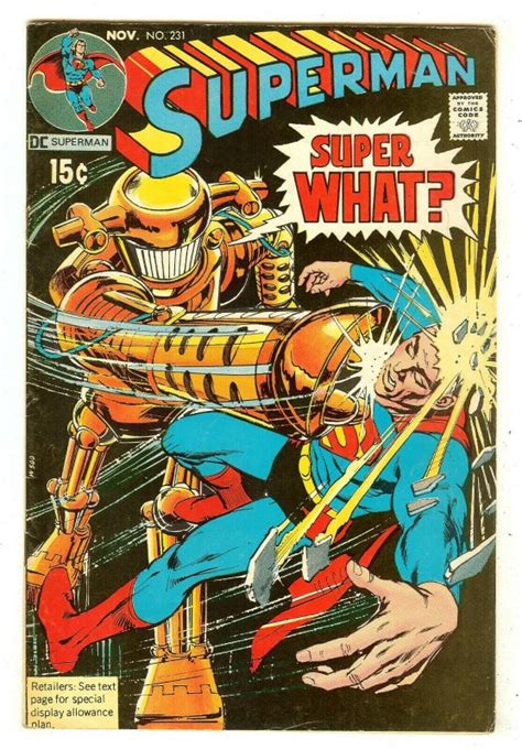 Superman 231 Neal Adams Cover Comic Books Bronze Age Dc Comics