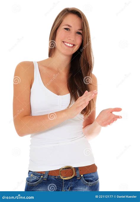 Attractive Young Woman Clapping Hands Stock Image Image Of Clapping