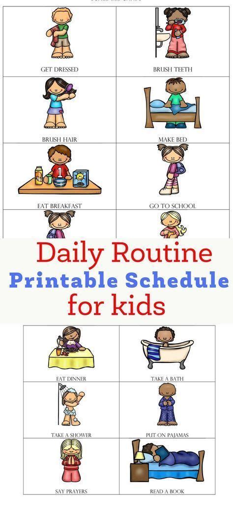 free printable daily schedule for children on the autism