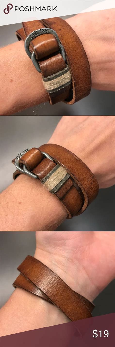 Abercrombie And Fitch Leather Double Tour Bracelet Leather Genuine Leather Leather Bracelet