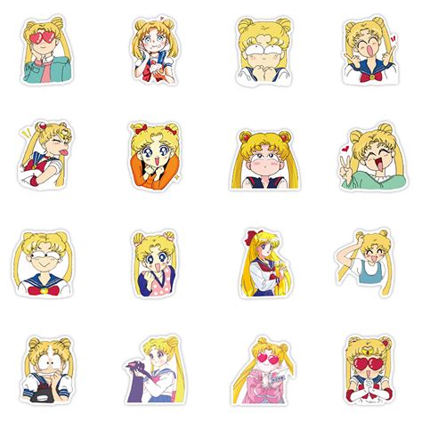 40pcsset Sailor Moon Sticker Pack Anime Stickers Etsy