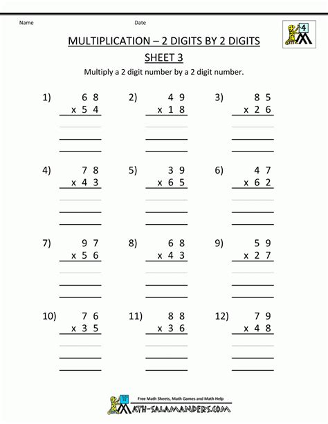 The 3 Digit1 Digit Multiplication With Grid Support A Math