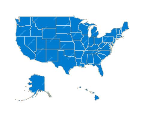 Cartoon Silhouette Usa Karte Mit Staaten Karte Poster Geographie Und