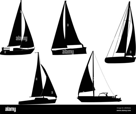 Sail Boats Silhouette Vector Stock Vector Image And Art Alamy