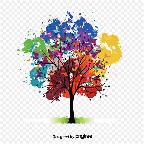 Creative Ink Png Picture Ink Creative Design Colorful Trees Vector