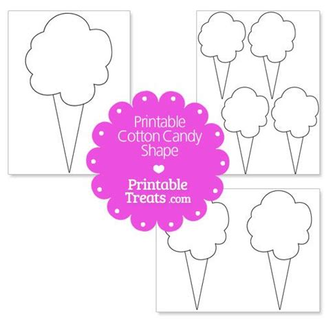 Printable Cotton Candy Shape Kids Candy Crafts Cotton Candy Crafts