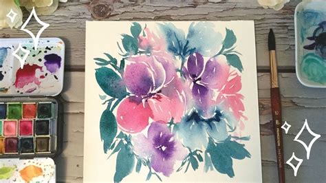 Watercolor Floral Tutorial For Beginners 🌺🌸🌺🌿 Youtube
