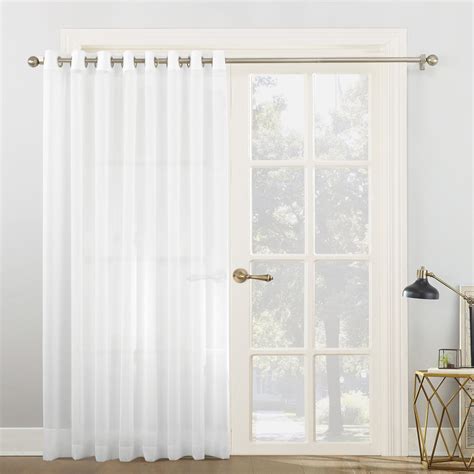 Emily Voile Sliding Door Patio Solid Semi Sheer Single Curtain Panel