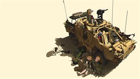 Wallpaper Illustration Digital Art Anime Vehicle Military