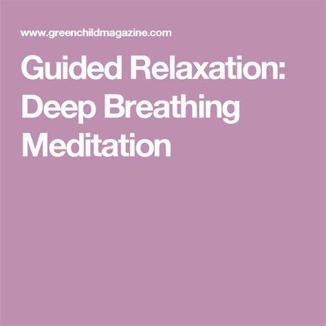 Guided Relaxation Deep Breathing Meditation Guided Relaxation