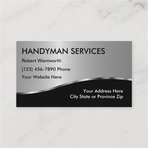 Let's face it, most people don't even know how to fix a leaky faucet on their own, and there are even people who don't know how to properly hammer a nail on a surface. Simple Handyman Business Cards | Zazzle.com