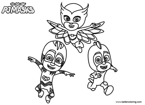 Catboy Coloring Pages Pj Mask Characters Free Printable Coloring Pages