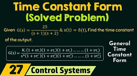 Time Constant Form Solved Problem Youtube