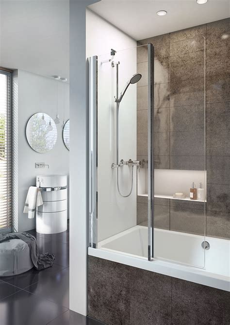 More images for shower door opening inward » Product Watch: Embrace Inward Folding Bath Screen by Roman ...