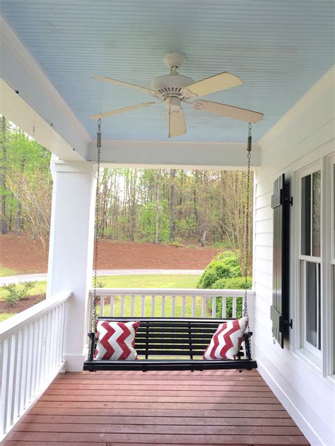 Front Porch With Light Blue Ceiling Blue Ceilings Outdoor Decor