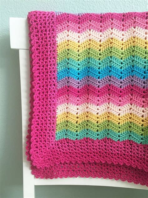 Crochet Baby Blanket Pattern Ripple Chevron Baby Blanket