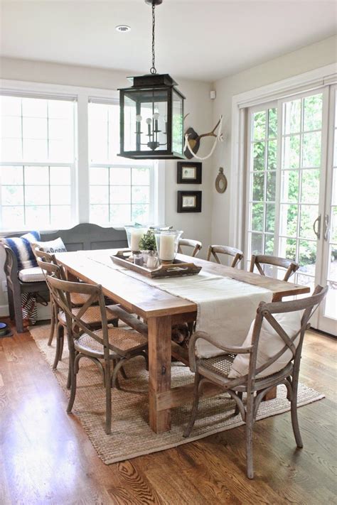 Modern Farmhouse Dining Room Table And Chairs Ceiling Dining Room